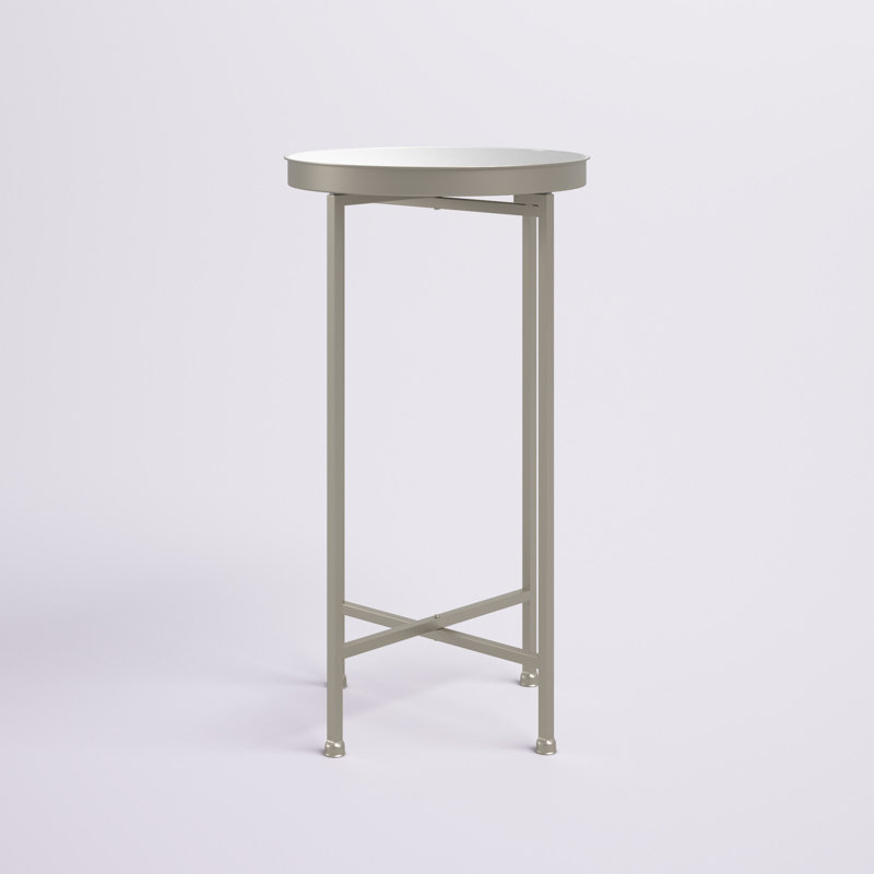 Mistana™ Alvis Iron Tray Top Cross Legs End Table & Reviews Wayfair